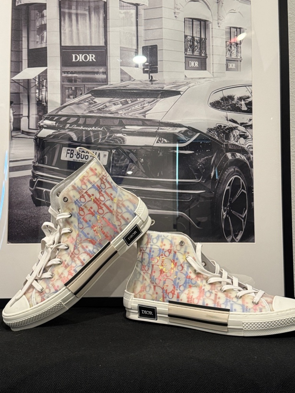 Dior Pastel Multicolor Oblique High-Top Sneakers B23 Monogram - Picture 1 of 12